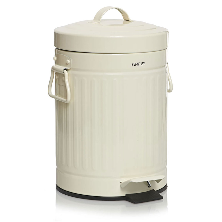 Charles Bentley Retro 3L Pedal Bin - Cream